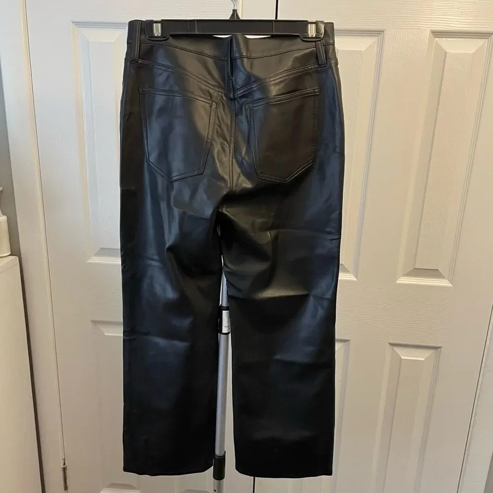 J Crew Faux Leather Black Jeans Size 29